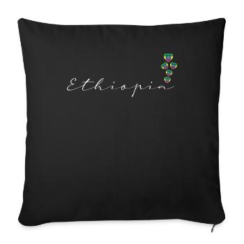 Ethiopia - Sofa pillowcase 17,3'' x 17,3'' (45 x 45 cm) - black - Front