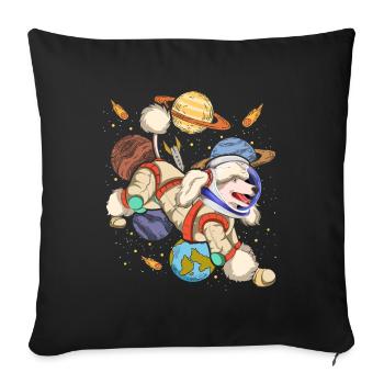 Universe Dogs Gift Space Astronaut Poodle - Sofa pillowcase 17,3'' x 17,3'' (45 x 45 cm) - black - Front