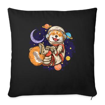 Kawaii Astronaut Dogs Gift Space Shiba Inu - Sofa pillowcase 17,3'' x 17,3'' (45 x 45 cm) - black - Front