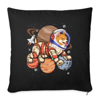 Universe Dogs Gift Space Astronaut Corgi - Sofa pillowcase 17,3'' x 17,3'' (45 x 45 cm) - black - Front
