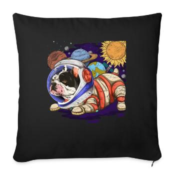 Astronaut Hunde Geschenk Englische Bulldogge - Sofakissenbezug 45 x 45 cm - Schwarz - Vorne