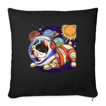 Universe Dogs Gift Astronaut Bulldog - Sofa pillowcase 17,3'' x 17,3'' (45 x 45 cm) - black - Front