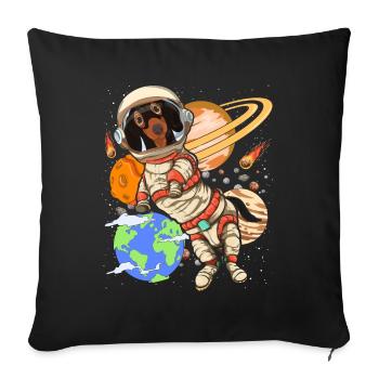 Universe Dogs Gift Space Astronaut Dachshund - Sofa pillowcase 17,3'' x 17,3'' (45 x 45 cm) - black - Front