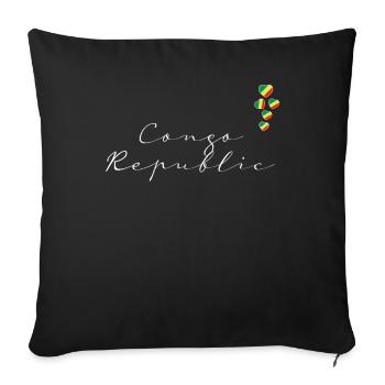 République du Congo - Housse de coussin décorative 45 x 45 cm - noir - Devant