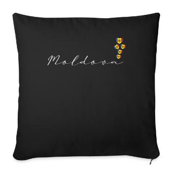 Moldova - Sofa pillowcase 17,3'' x 17,3'' (45 x 45 cm) - black - Front