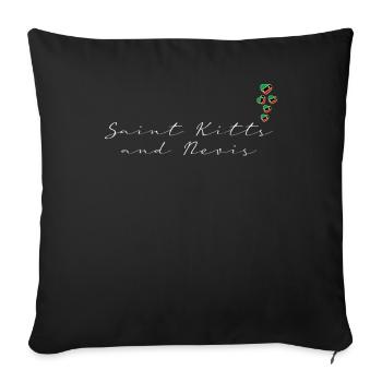 Saint Kitts and Nevis - Sofa pillowcase 17,3'' x 17,3'' (45 x 45 cm) - black - Front