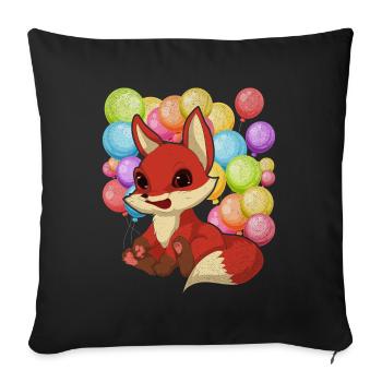Forest Animal Forest Dweller Cadeau Ballon Renard - Housse de coussin décorative 45 x 45 cm - noir - Devant