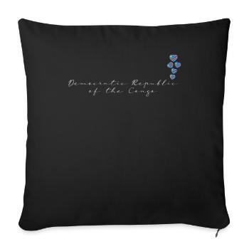 Democratic Republic of the Congo - Sofa pillowcase 17,3'' x 17,3'' (45 x 45 cm) - black - Front