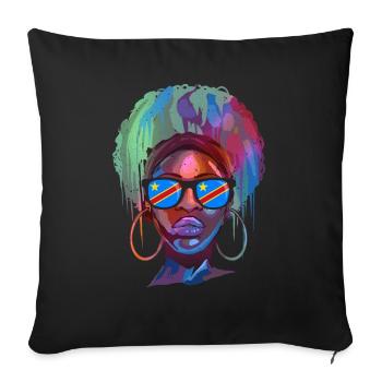 Demokratische Republik Kongo - Sofakissenbezug 45 x 45 cm - Schwarz - Vorne