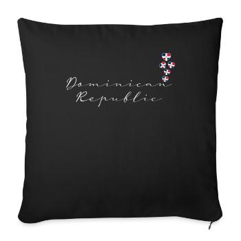 République dominicaine - Housse de coussin décorative 45 x 45 cm - noir - Devant