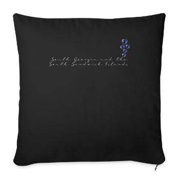 South Georgia and the South Sandwich Islands - Sofa pillowcase 17,3'' x 17,3'' (45 x 45 cm) - black - Front