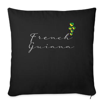French Guiana - Sofa pillowcase 17,3'' x 17,3'' (45 x 45 cm) - black - Front