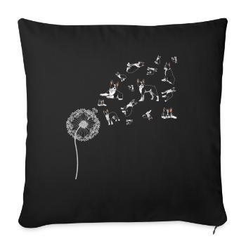 Dog Bostie Gift Dandelion Boston Terrier - Sofa pillowcase 17,3'' x 17,3'' (45 x 45 cm) - black - Front