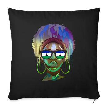 Lesotho - Housse de coussin décorative 45 x 45 cm - noir - Devant