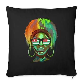 Abkhazie - Housse de coussin décorative 45 x 45 cm - noir - Devant