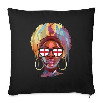 Angleterre - Housse de coussin décorative 45 x 45 cm - noir - Devant