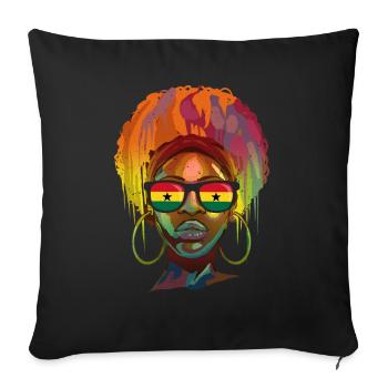 Ghana - Housse de coussin décorative 45 x 45 cm - noir - Devant