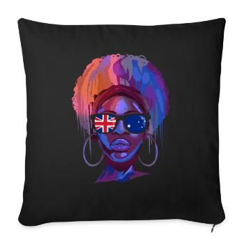 Australie - Housse de coussin décorative 45 x 45 cm - noir - Devant