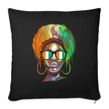Ivory Coast - Sofa pillowcase 17,3'' x 17,3'' (45 x 45 cm) - black - Front