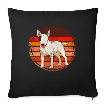 Dogs Retro Bull Terrier - Sofa pillowcase 17,3'' x 17,3'' (45 x 45 cm) - black - Front