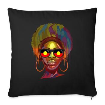 Aborigines - Sofa pillowcase 17,3'' x 17,3'' (45 x 45 cm) - black - Front