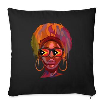 Timor oriental - Housse de coussin décorative 45 x 45 cm - noir - Devant