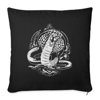 Animal Reptiles Predator Snakes Gift Cobra - Sofa pillowcase 17,3'' x 17,3'' (45 x 45 cm) - black - Front