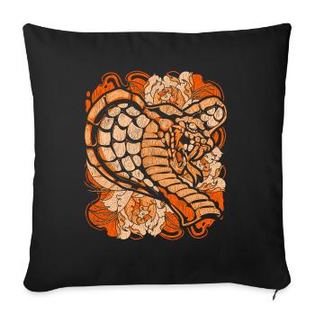 Zoo Animal Reptile Predator Gift Snake Cobra - Sofa pillowcase 17,3'' x 17,3'' (45 x 45 cm) - black - Front