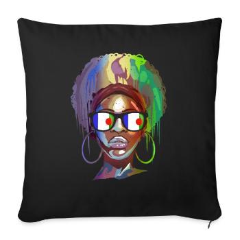 Batwa - Sofakissenbezug 45 x 45 cm - Schwarz - Vorne