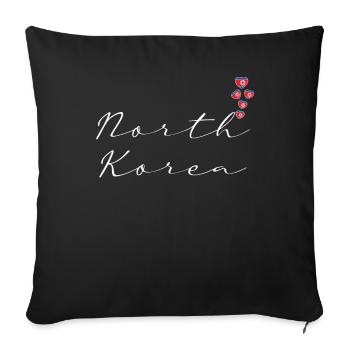 North Korea - Sofa pillowcase 17,3'' x 17,3'' (45 x 45 cm) - black - Front