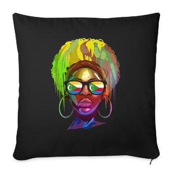 Comoros - Sofa pillowcase 17,3'' x 17,3'' (45 x 45 cm) - black - Front