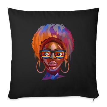 Swaziland - Housse de coussin décorative 45 x 45 cm - noir - Devant