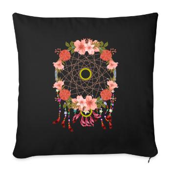 Boho Flower Jewelry Esoteric Gift Dream Catcher - Sofa pillowcase 17,3'' x 17,3'' (45 x 45 cm) - black - Front