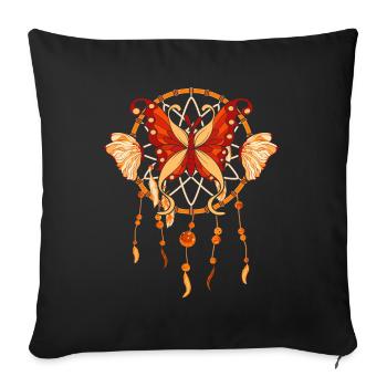 Feather Jewelry Gift Butterfly Dream Catcher - Sofa pillowcase 17,3'' x 17,3'' (45 x 45 cm) - black - Front