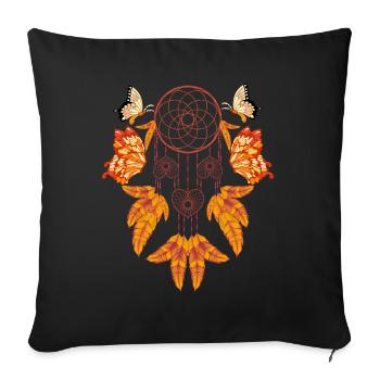 Butterfly Hippie Bijoux Cadeau Capteur de rêves - Housse de coussin décorative 45 x 45 cm - noir - Devant