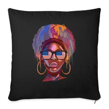 Amérique du Nord - Housse de coussin décorative 45 x 45 cm - noir - Devant