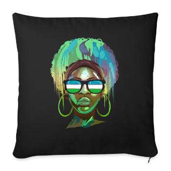 Ouzbékistan - Housse de coussin décorative 45 x 45 cm - noir - Devant