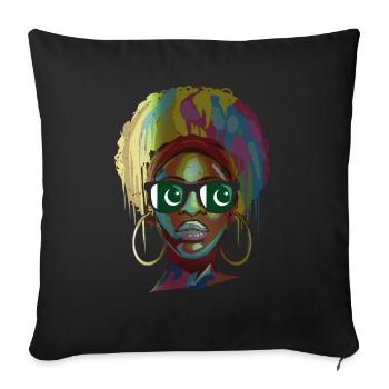Pakistan - Sofa pillowcase 17,3'' x 17,3'' (45 x 45 cm) - black - Front