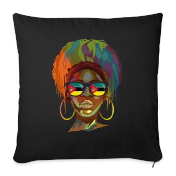 Mozambique - Sofa pillowcase 17,3'' x 17,3'' (45 x 45 cm) - black - Front