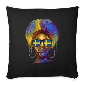 Sweden - Sofa pillowcase 17,3'' x 17,3'' (45 x 45 cm) - black - Front