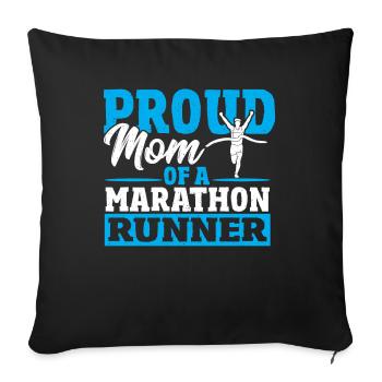 Fière maman d’un marathonien - Housse de coussin décorative 45 x 45 cm - noir - Devant