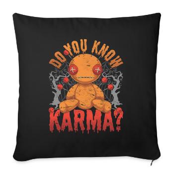 Connaissez-vous Karma Witchcraft Gift Voodoo Doll - Housse de coussin décorative 45 x 45 cm - noir - Devant
