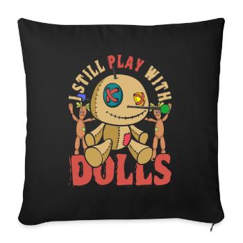 Wiccan Voodoo Spell Gift Funny Voodoo Doll - Sofa pillowcase 17,3'' x 17,3'' (45 x 45 cm) - black - Front