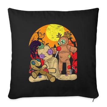 Wicca Witchcraft Gift Creepy Voodoo Doll - Sofa pillowcase 17,3'' x 17,3'' (45 x 45 cm) - black - Front