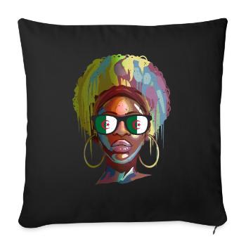 Algeria - Sofa pillowcase 17,3'' x 17,3'' (45 x 45 cm) - black - Front
