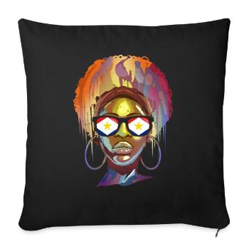 Saba - Sofakissenbezug 45 x 45 cm - Schwarz - Vorne