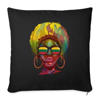 Lithuania - Sofa pillowcase 17,3'' x 17,3'' (45 x 45 cm) - black - Front