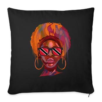 Trinidad and Tobago - Sofa pillowcase 17,3'' x 17,3'' (45 x 45 cm) - black - Front