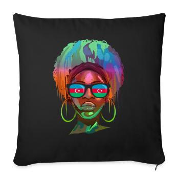 Azerbaijan - Sofa pillowcase 17,3'' x 17,3'' (45 x 45 cm) - black - Front