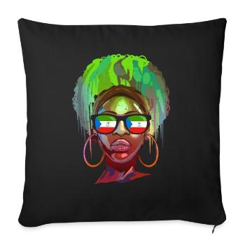 Equatorial Guinea - Sofa pillowcase 17,3'' x 17,3'' (45 x 45 cm) - black - Front